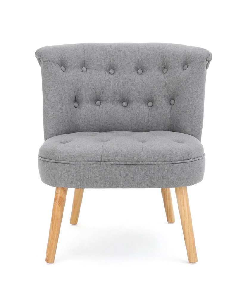 Simplie Fun Mid-Century Orange Button Tufted Accent Chair