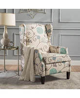 Traditional Wingback Recliner With Studded Border