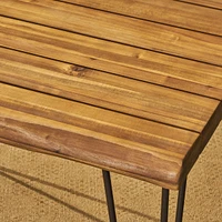 Zion Industrial Acacia Wood & Metal Dining Table