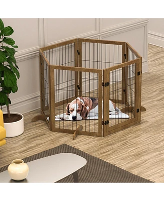 Streamdale Furniture 6-Panel Freestanding Dog Gate with Door