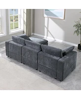 Simplie Fun Modular Sectional Sofa with Ottoman, Convertible Couch