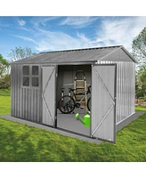 Streamdale Furniture 10FTx8FT Metal Garden Shed with Window, Durable Storage