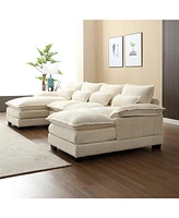 Streamdale Furniture Spacious U-Shape Sectional Sofa with Durable Chenille Fabric