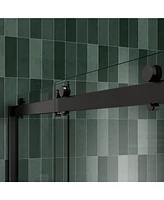 Bypass Shower Door, 56"-60"W x 74"H, 5/16" Tempered Glass, Matted Black