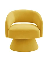 Simplie Fun Modern Swivel Accent Chair: Velvet, Open Back, 360° Rotation