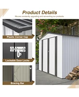 Streamdale Furniture 8 x 6 Ft All-Weather Metal Storage Shed with Lockable Doors