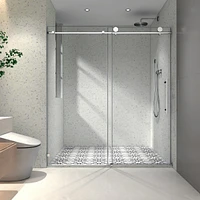 Streamdale Furniture Chrome Frameless Shower Door with Soft-Closing Function