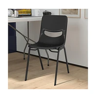 Emma+Oliver Jacobs Stackable Flex Comfort Classroom Chair With Ergonomic Back And Heavy-Duty, Powder-Coated Steel Frame