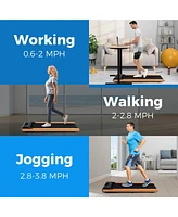 Costway 3-in-1 Walking Pad Under Desk Treadmill with Remote Smart App Control Led Display