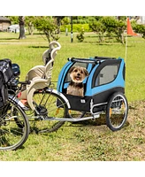 Slickblue Dog Bike Trailer Foldable Pet Cart with 3 Entrances for Travel