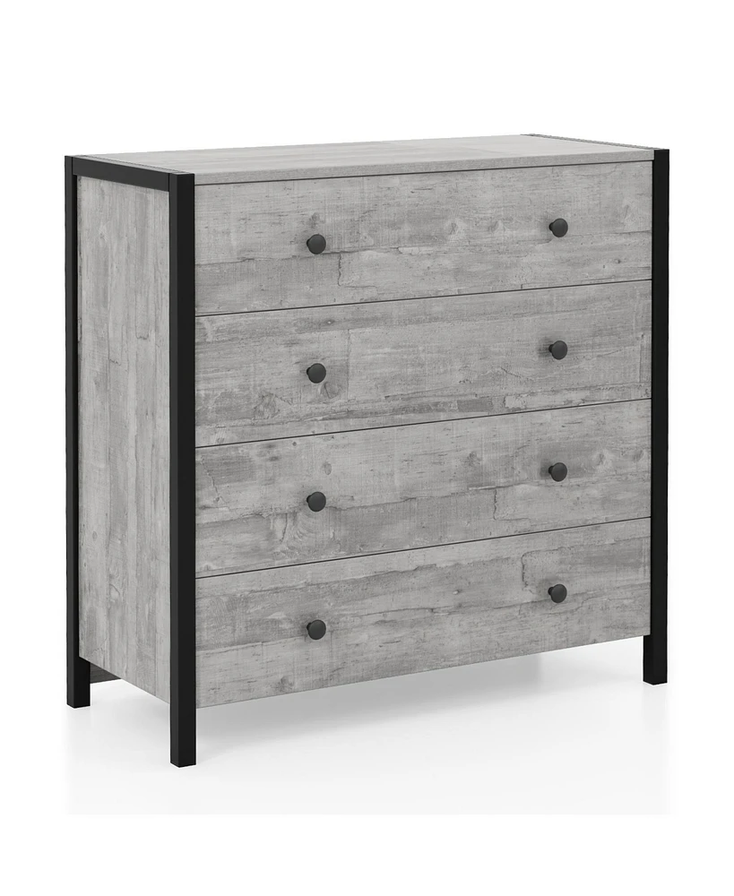 Slickblue 4-Drawer Dresser Modern Wooden Chest of Drawers for Bedroom Living Room