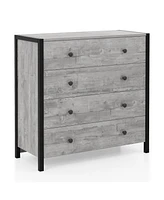 Slickblue 4-Drawer Dresser Modern Wooden Chest of Drawers for Bedroom Living Room