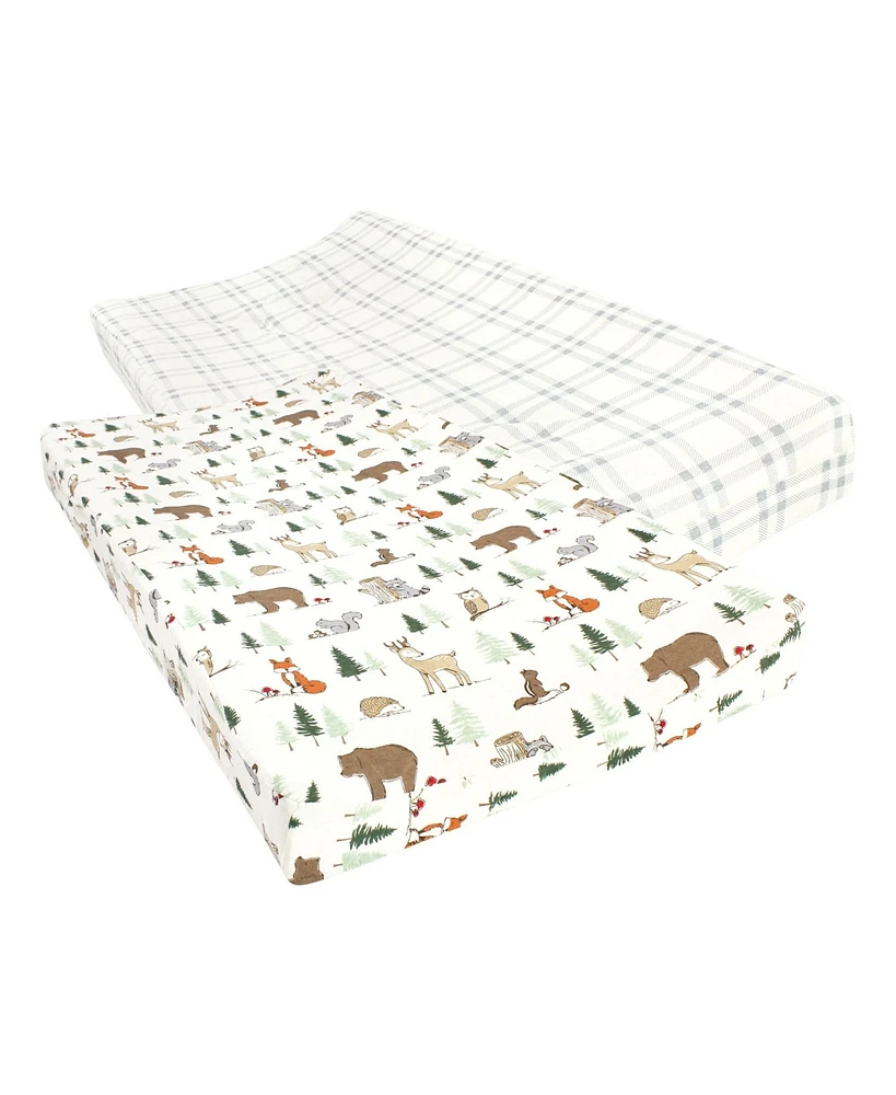 Hudson Baby Cotton Changing Pad Cover, Forest Animals, One Size