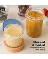 KeaBabies 8pk Prep Baby Food Storage Containers, Leak-Proof, Bpa Free Glass Jars for Feeding