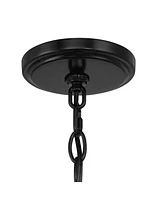 Franklin Iron Works Norwell Semi Gloss Black Chandelier Lighting 27 1/2" Wide Modern Industrial Geometric Curved Arms Candle 6-Light Fixture for Dinin