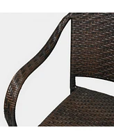 Stackable Pe Wicker Armchair For Outdoor Comfort