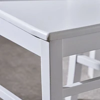 Acacia Wood Farmhouse Dining Chairs, White