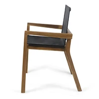 Versatile Outdoor Mesh And Wood Dining Chair