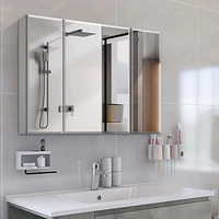 Simplie Fun 36x26" Aluminum Bathroom Cabinet: Recessed or Surface Mount