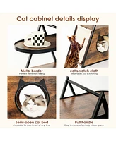 Streamdale Furniture Multifunctional Cat House End Table: Storage, Play, and Rest