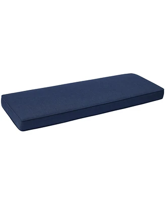 Aoodor Patio Bench Cushion Outdoor Olefin Fabric Slipcover Sponge Foam 46.5 x 17.7” Dark Blue