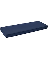 Aoodor Patio Bench Cushion Outdoor Olefin Fabric Slipcover Sponge Foam 46.5 x 17.7” Dark Blue