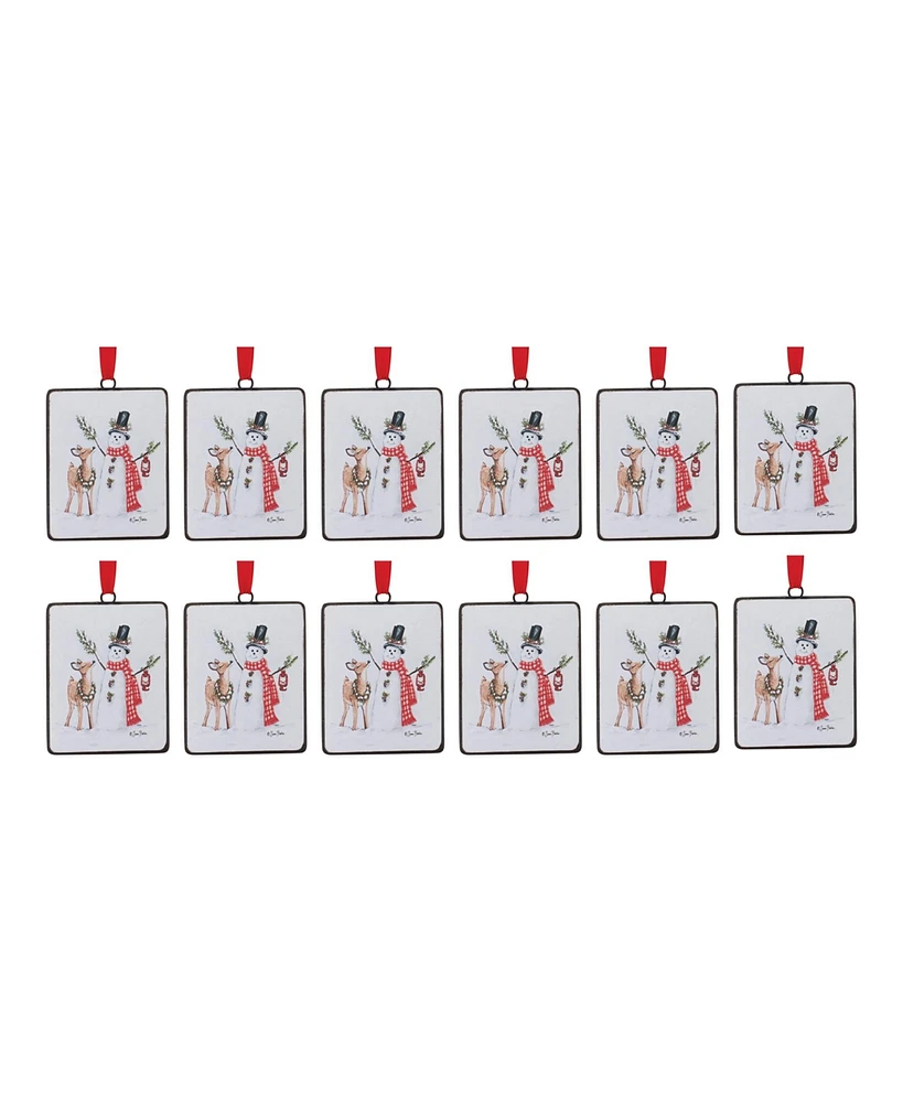 Slickblue Snowman And Deer Ornament (Set of 12)