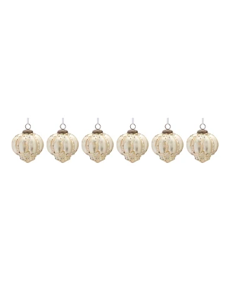 Slickblue Distressed Gold Glass Ornament (Set of 6)