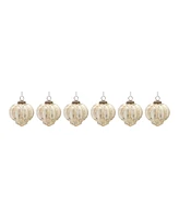 Slickblue Distressed Gold Glass Ornament (Set of 6)