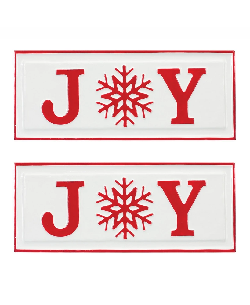 Slickblue Festive Joy Signs Set of 2 Rustic Holiday Decor for Home