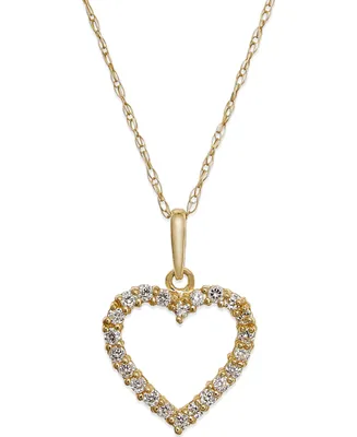 Cubic Zirconia Heart Pendant Necklace in 10k Gold