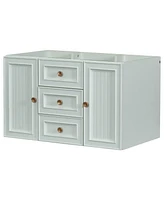 Streamdale Furniture 30" Green Wall-Mounted Bathroom Cabinet Base with Drawer