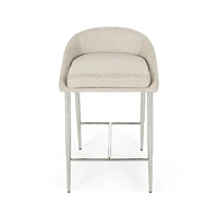 Modern Upholstered Counter Stool With Chrome Base