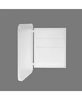 Streamdale Furniture Recessed White Metal Medicine Cabinet with Mirror and Shelves