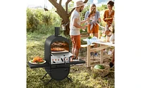 Slickblue Outdoor Pizza Oven with 600D Oxford Fabric Cover 12 Inch Pizza Stone and Cooking Grill