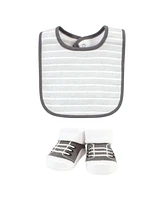 Hudson Baby Cotton Bib and Sock Set