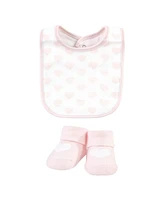 Hudson Baby Infant Girl Cotton Bib and Sock Set, Mommys Little Girl, One Size