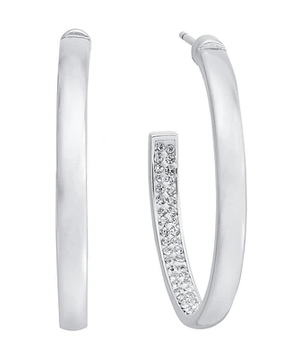 And Now This Clear Crystal C Hoop Earring