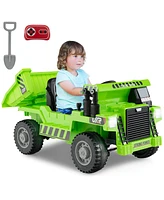 Slickblue Kids Ride on Dump Truck 12V Car with Electric Bed