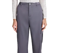 Dkny Jeans Petite High-Rise Satin Cargo Pants