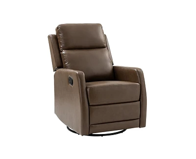 Hulala Home Donat Faux Leather Swivel Recliner