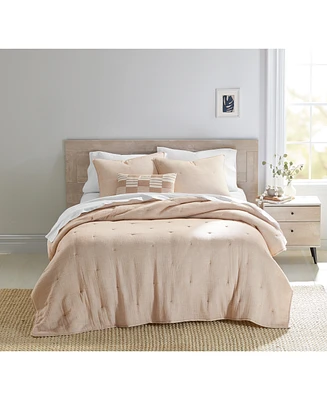 Oake Airy Gauze Stripe Coverlet, Full/Queen, Exclusively at Macy's