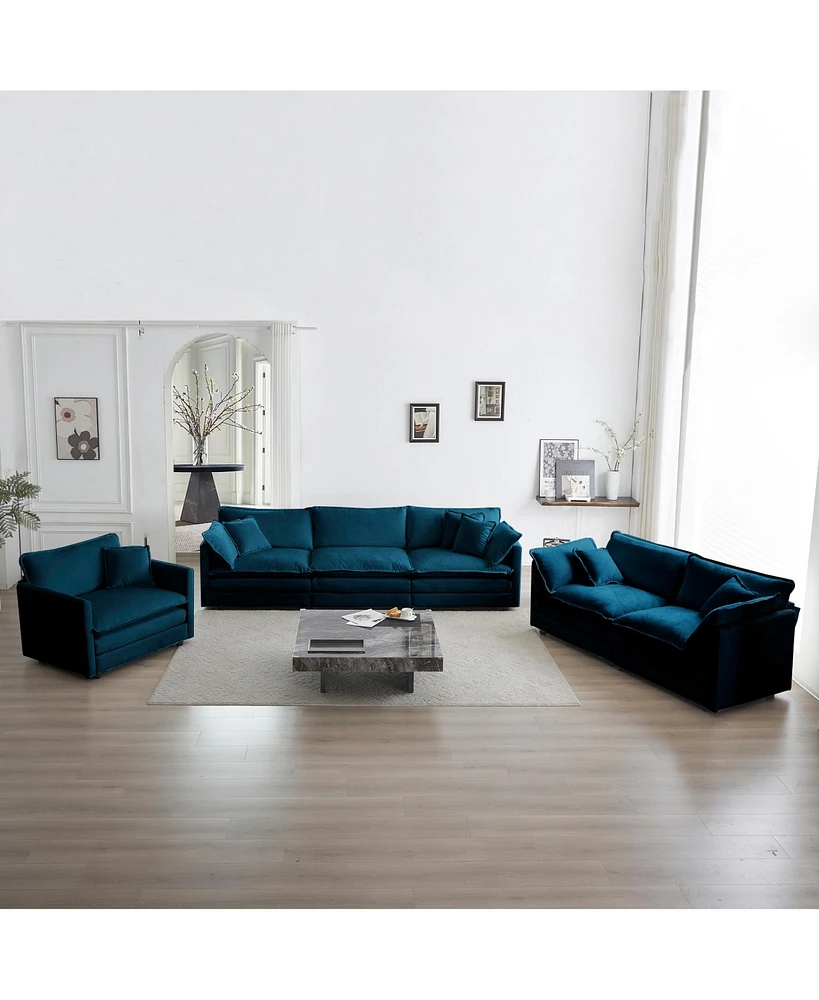 Simplie Fun Premium Chenille Sectional Sofa Set with Flexible Combinations