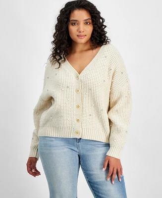 And Now This Trendy Plus Size Embellished Cardigan