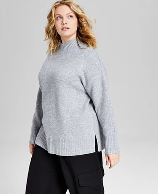 And Now This Trendy Plus Mock-Neck Tunic Sweater