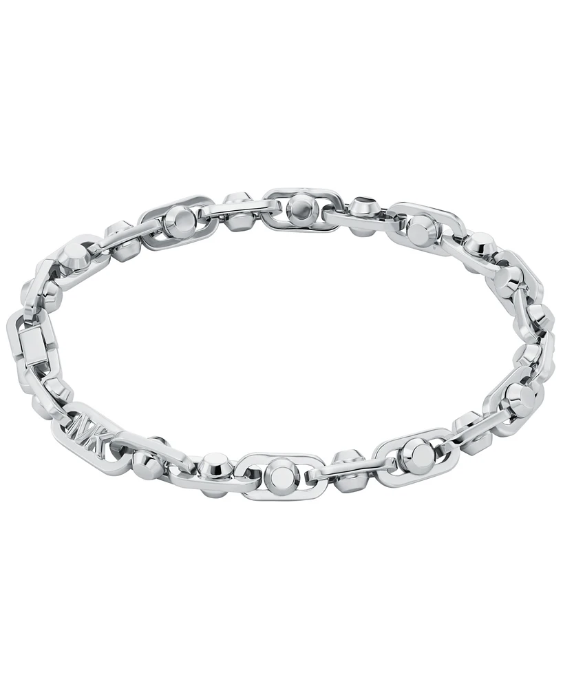 Michael Kors Rhodium-Plated Brass Astor Link Unisex Chain Bracelet