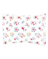 Hudson Baby Infant Girl Cotton Toddler Pillow Case, Butterfly Floral, One Size