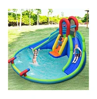 Slickblue Inflatable Water Slide Bounce House with Mighty Splash Pool