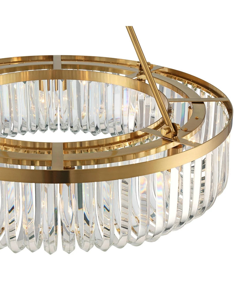 Possini Euro Design Jenna Modern Glam Ceiling Light Semi Flush-Mount Fixture 28" Soft Gold Metal 8