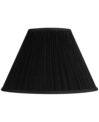 Springcrest Black Mushroom Pleated Large Empire Lamp Shade 7" Top x 17" Bottom x 11" High x 11.5" Slant (Spider) Replacement with Harp and Finial